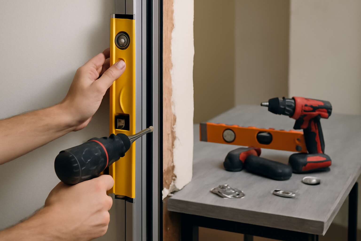 how to install aluminium door frame