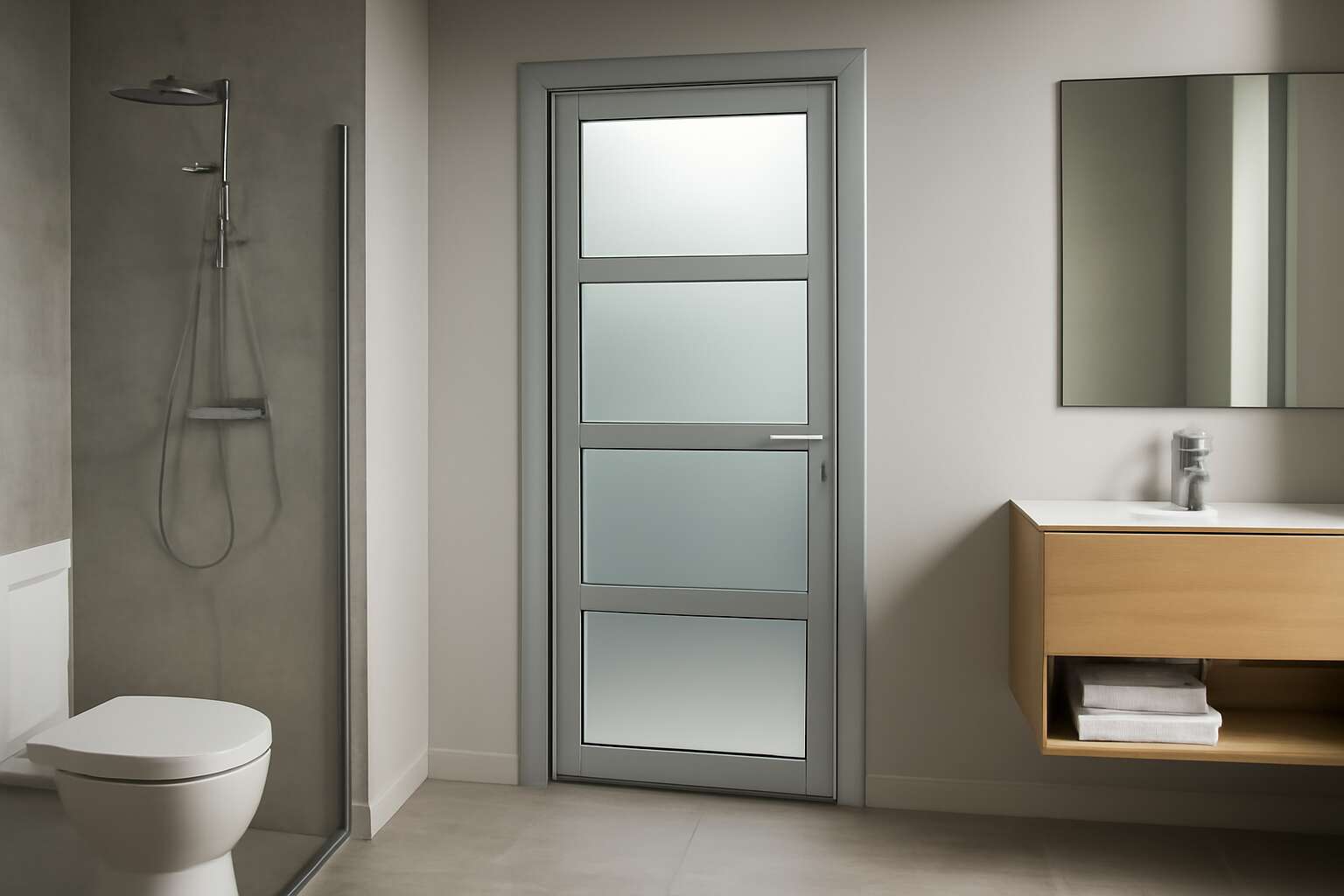 aluminium door bathroom