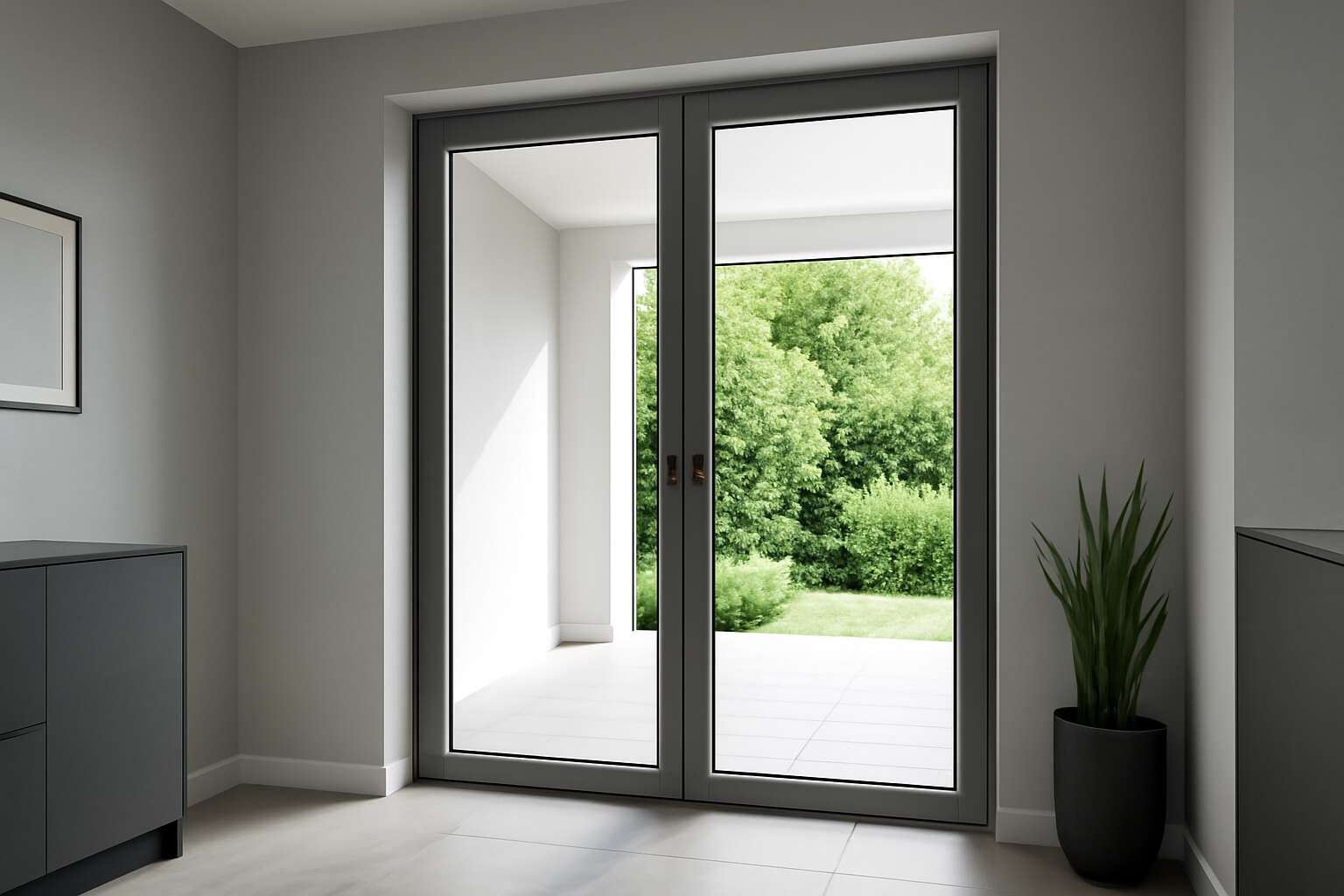 aluminium door glass